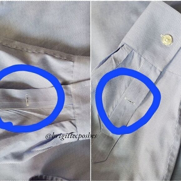 COOPER & STEWART Thin Striped Blue Oxford Shirt - Picture 8 of 13